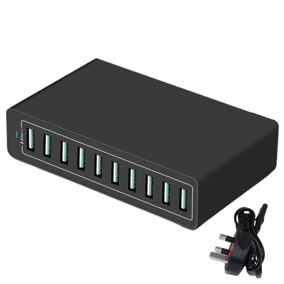 1 Ensemble Chargeur Multiport 50W avec Câble Charge Rapide Prise UK Chargeur USB Haute Vitesse pour Téléphone Mobile