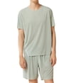 thumbnail image 1 of WRKEKC Ensemble de Pyjama pour Homme Décontracté Col Rond Manches Courtes Short Ensemble de Nuit pour Homme Été Tenue d'Intérieur, 1 of 3