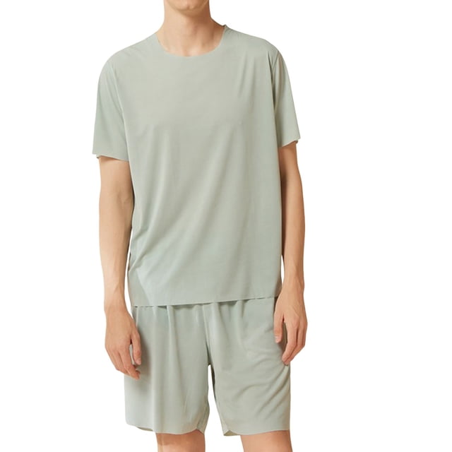 WRKEKC Ensemble de Pyjama pour Homme Décontracté Col Rond Manches Courtes Short Ensemble de Nuit pour Homme Été Tenue d'Intérieur