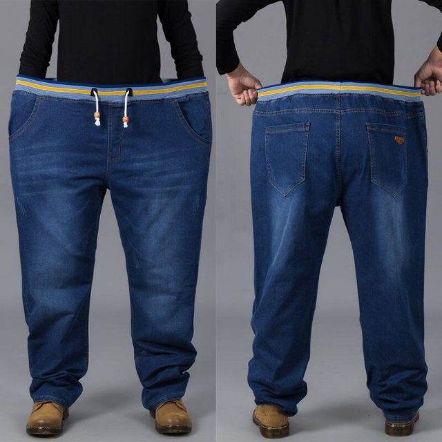 REDHOTYPE Men's Big-Tall Jeans Elastic Drawstring Jean Denim Trousers