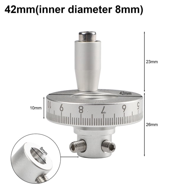 1PCS Roue à Main en Alliage d'Aluminium Roue à Main Coulissante Échelle Roue 42mm