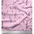 thumbnail image 1 of Soimoi Moss Georgette Tissu Notes Instrument de Musique Décor Tissu Imprimé Yard 42 Pouces de Large, 1 of 5