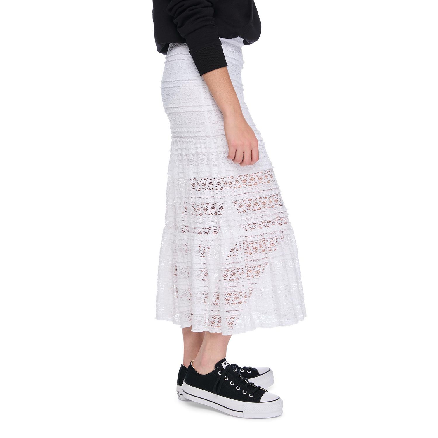 My Sister's Closet Girls' Tiered Lace Midi Skirt
