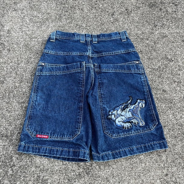 JNCO Chinese Loong Hip Hop Denim Shorts 2000s Style Summer Baggy