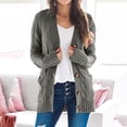 thumbnail image 4 of Kcodviy Sweaters Womens Open Sleeve Womens Sweater Cardigan Open Front Knit Boho Long Patchwork Winter Trench Coat Women Long Coat Cardigan Pockets Front Open Cardigans for Women Sweater, 4 of 5