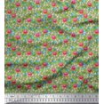 thumbnail image 1 of Soimoi Polyester Crepe Fabric Leaves & Floral Artistic Printed Fabric 1 Yard 42 Inch Wide, 1 of 5