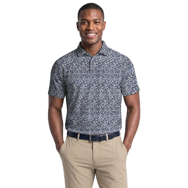 Ben Hogan Performance Men's Ditsy Floral Golf Print Short Sleeve Polo Shirt