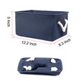 thumbnail image 3 of Panier de Rangement Portable Armoire Jouets Boîte Contenant Bac en Toile Bleu Foncé Taille P, 3 of 6
