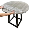 thumbnail image 1 of yeacher Nappe Ronde Transparente en PVC avec Cordon de Serrage - 48R (Convient aux Tables de 36-44 Pouces), 1 of 7