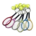 thumbnail image 3 of 6pcs Mini Tennis Racket with Ball Keychain Resin Tennis Racket, 3 of 7