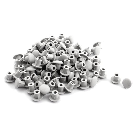 Home Furniture Decor 5mm Gray Plastic Hole Drilling Cover Plugs 100pcs