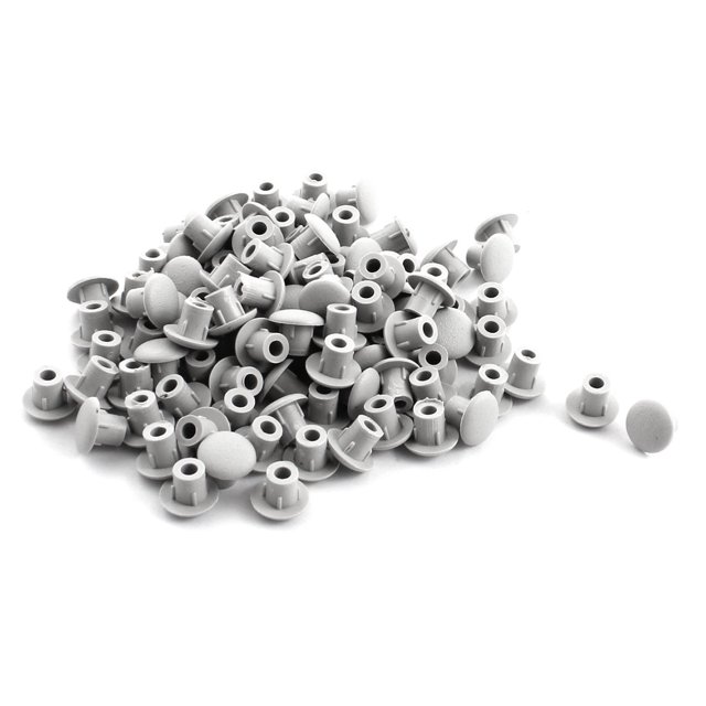 Home Furniture Decor 5mm Gray Plastic Hole Drilling Cover Plugs 100pcs