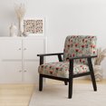 thumbnail image 2 of Designart « Dreamlike Moroccan Floral Fantasy II » Fauteuil d'Appoint Rembourré Rouge à Motif Floral - Fauteuil de Style Cottage pour Salon, 2 of 7
