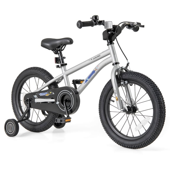 Costway 16-Inch Kid's Bike for 4-7 Years Old with Adjustable Saddle & Anti-slip Handlebar Silver
