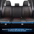 thumbnail image 3 of Car Seat Covers Custom Fit for 2015-2022 Ford F150 Truck PU Leather Front+Rear Full Set Black with Red Line, 3 of 10