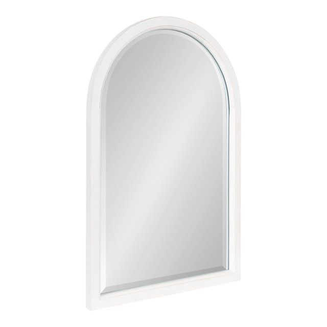 Kate and Laurel Hogan Farmhouse Arch Mirror, 20 x 30, Rustic White, Decorative Modern Wall Mirror for Display