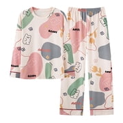 GDREDA Soft Pajamas for Women Pajamas For Women Set Womens Pajamas Plus Size Pajamas For Women Casual Pajamas Women's Suspenders Home Wear Two Piece Sets Women Pajama Sets pyjamas Multicolour,XL
