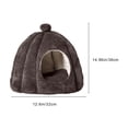 thumbnail image 1 of Lit pour Animal Semi-Fermé 15x13 Po Détachable Lavable Tapis de Chenil en Flanelle pour Chats Petits Animaux Base de Soutien Douce Gris, 1 of 6