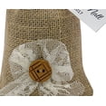 thumbnail image 1 of 50 Rustic Wedding Burlap Favor Bag Small Jute Bags With Personalized Tags Party Favor Drawstring Pouches 4" x 6.5" inches, 1 of 5