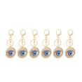 thumbnail image 2 of Rhinestones Keychain, 6Pcs Blue Eye Metal Lightweight Multifunctional Keychains Pendant  For Key Ring For Women, 2 of 8