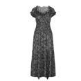 thumbnail image 3 of SMihono Robes d'Été Bohémiennes Femmes Grande Taille Mode Femmes Chiffon Été Décontracté Imprimé Col en V Manches Courtes Robe Longue, 3 of 7