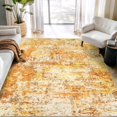 thumbnail image 1 of Area Rug Living Room Rugs - 6x9 Washable Modern Neutral Abstract Rugs Soft Low Pile No Slip Stain Resistant Rug Indoor Large Carpet for Bedroom Dining Room Nursery Room Home - Pink/Orange, 1 of 8