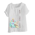 thumbnail image 3 of Birdeem Chemise Décontractée Oversize d'Été pour Femmes Col Rond Manches Courtes Imprimé Floral Ample, 3 of 5