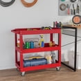 thumbnail image 2 of DURHAND 3 Tier Rolling Tool Cart, 330 LBS Capacity Utility Cart, Red, 2 of 10