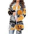 thumbnail image 1 of CEHVOM Cardigan à Imprimé d'Animaux d'Halloween pour Femmes, Chat, Citrouille, Manteau d'Automne, 1 of 5