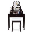 thumbnail image 3 of Patiojoy Ensemble Coiffeuse Table Commode avec Lumière DEL et Tabouret Rembourré Noir, 3 of 9