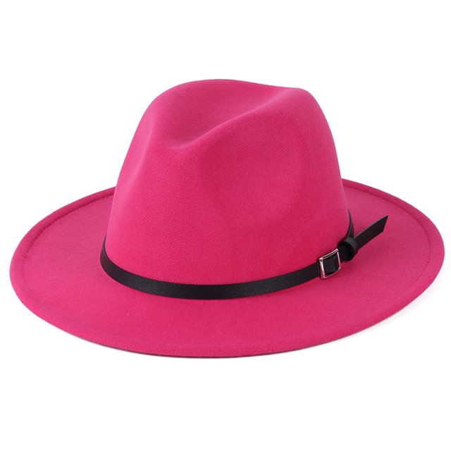 Woman Winter Cap, Felt Hat, Leather Belt Keep Warm Relaxed Breathable Soft Windproof Bucket Round Hat
