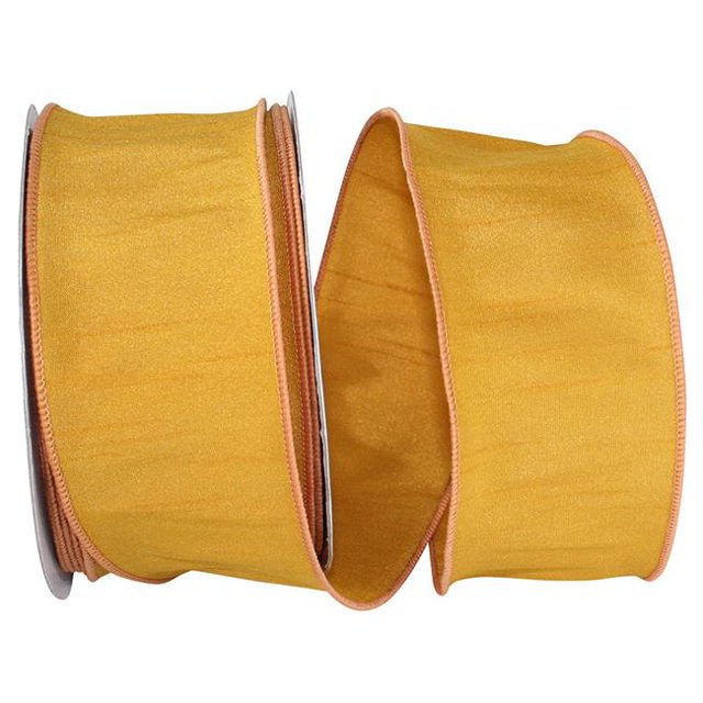 Reliant Ribbon 92975W-688-40H 20.5 Po 20 Yards Dupioni Supreme Wired Edge Ribbon, Moutarde