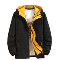 thumbnail image 1 of Pisexur Mens Winter Jacket Man Color Match Drawstring Zipper Pockets Coat Mens Winter Coat Windbreaker Jacket Warming Jacket, 1 of 3