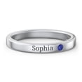 thumbnail image 1 of Stackable Birthstone Ring with Engraving - Blue Sapphire (September), 1 of 7