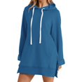 thumbnail image 1 of Kcodviy Robe d'Automne pour Femmes à Manches Longues Unie, Couleur, Poche, à Capuche, Longueur Moyenne, Robe Longue pour Femmes, Longue, Décontractée, Ample, à Capuche, 1 of 7