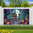 thumbnail image 4 of Spooky Scene Halloween Banner Gothic Theme Pumpkin Lantern Skeleton Design Cemetery Setting for Halloween Party Event Decor, 4 of 5