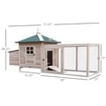 thumbnail image 3 of PawHut Chicken Coop Rabbit Hutch with Nesting Box Run Natural 77", 3 of 9