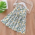 thumbnail image 3 of yoeyez Robes pour Filles 14-16 Ans Tout-Petit Enfant Bébé Filles Sans Manches Imprimé Graphique Débardeur Robe d'Été Plissée Ample Col Rond Robe Soleil Robe Décontractée pour Filles Vert, 4-5 Ans, 3 of 4