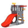 thumbnail image 1 of Costway Children Castle Slide Play Slide with Basketball Hoop and Telescope Toy, 1 of 9