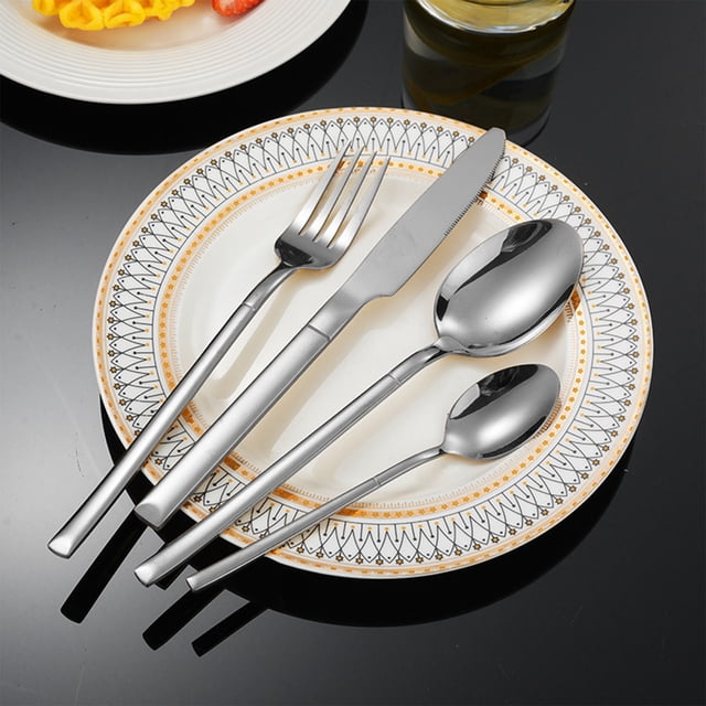 Suncoda Stainless Steel Cutlery, Stainless Steel Cutlery 24 Piece Set Knife Fork Spoon Hotel Gift Box Cutlery Set