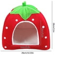 thumbnail image 3 of YUTK Lits pour Chats d'Intérieur, Liquidation Maison d'Hiver d'Intérieur Maison Maison Rembourrée Yourte Pliante Tente Fraise Rouge P, 3 of 3