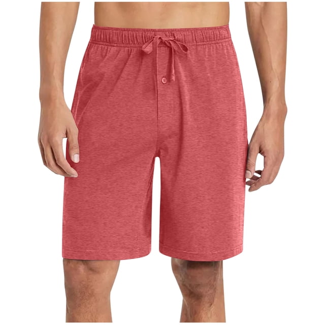 yoeyez Mens Athletic Shorts 7 Inch Inseam,Men's Solid Color Elastic Waist Button Shorts Casual Beach Shorts Summer Shorts Breathable Daily Basic Pants With Pockets Wine,2XL