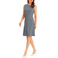 thumbnail image 4 of INSPIRE CHIC Women's Wear to Work Solid Color Sleeveless A-Line Flared Midi Dresses S Grey, 4 of 6