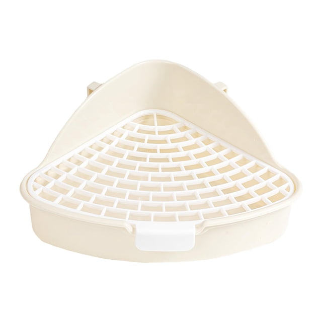 Pet Toilet Rabbit Litter Pan Save Space Bunny Bedpan Small Animal Potty Trainer Detachable for Chinchillas Small Animals , White