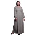 thumbnail image 1 of Bimba Robe Maxi en Georgette de Polyester Pêche Rose à Imprimé Aquarelle pour Femmes à Manches Longues, Taille Élastique - Xxx-Grand, 1 of 5