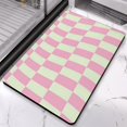 thumbnail image 3 of Bathroom Runner Rug Checkered Long Bath Mat Non Slip Water Absorbent Bath Rug Soft Microfiber Machine Washable Floor Mats for Bathtub Showers,20x32 in, 3 of 5