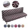 thumbnail image 1 of CHOK 2024 Folding Sofa Bed Cover Solid Color Futon Armless Slipcover Polyester Elastic Fabric All-Inclusive Cover, 1 of 6