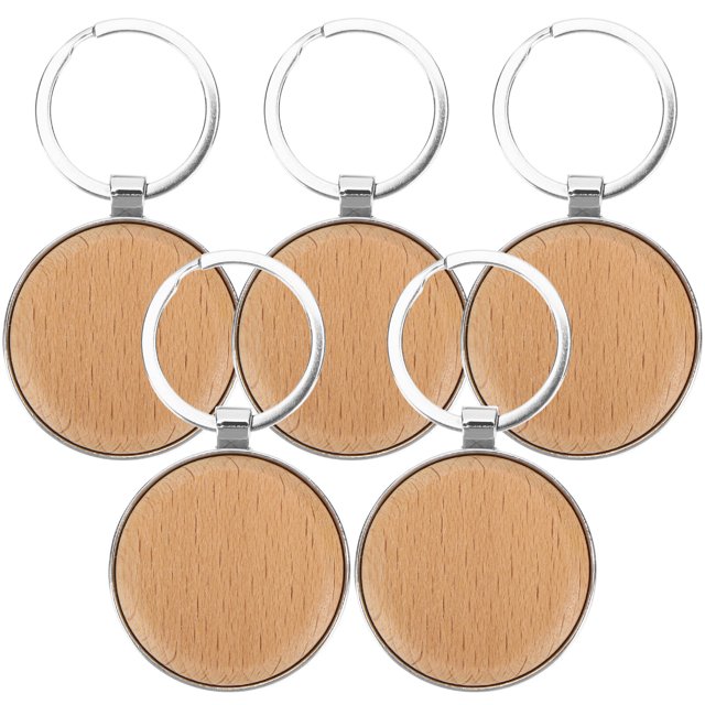 Unfinished Blank Keychain 5Pcs for Diy Craft Engraving Drawing Staining Marking Keychain