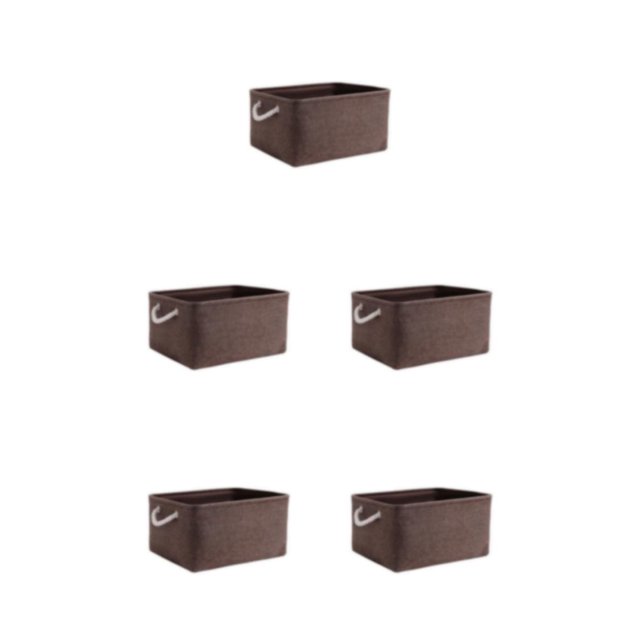 relayinert Contenant de Rangement pour l'Organisation et Poignée en Corde Robuste Boîte de Rangement Pliable Brun 31*21*13 Ensemble de 5