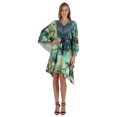 thumbnail image 1 of Bimba Printed Caftan Gown Maxi Robe Dress For Women Beachwear Short Swimsuit Cover Up, 1 of 7